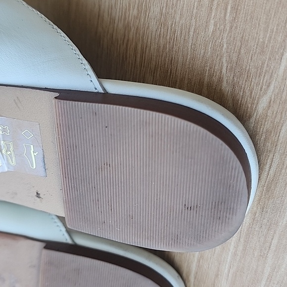 Madewell Women 8.5 Frances Skimmer Ivory Leather Pointed Toe Flat Mules - Picture 8 of 12